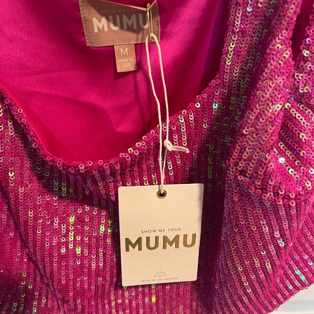 Show Me Your MuMu Pink sequin tank